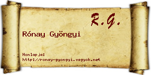 Rónay Gyöngyi névjegykártya