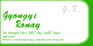 gyongyi ronay business card